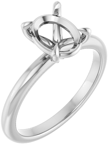 Sužadėtuvių Žiedas „Claw-Prong“ 10k white gold Oval 9mm x 7mm (1)