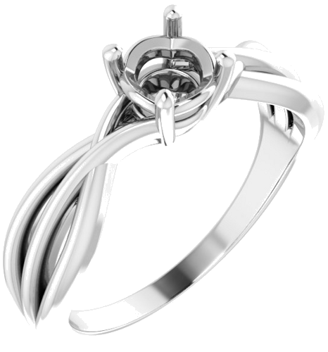 Sužadėtuvių Žiedas „Solitaire“ 14k white gold Round 5.2mm (1)