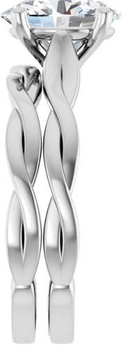 Sužadėtuvių Žiedas „Infinity-Inspired“ 10k white gold Oval 9mm x 7mm (9)
