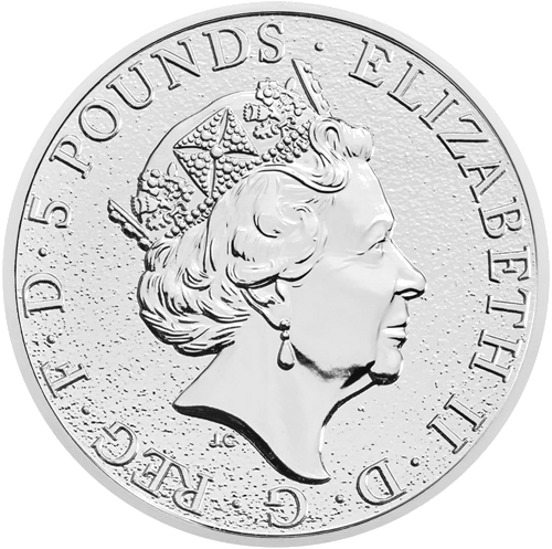 2017 Великобритания Королевские звери Красный дракон 2 oz серебряная монета (2)