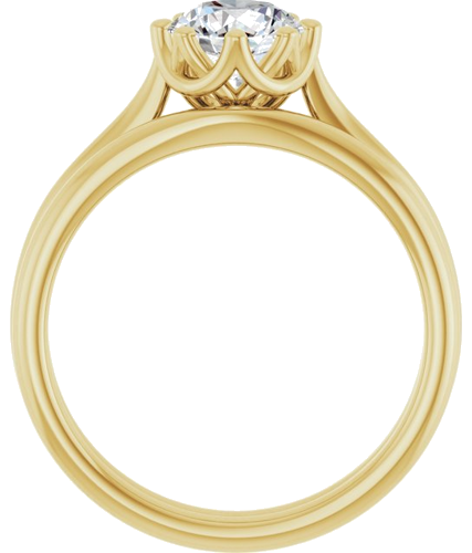 14K Yellow 6.5 mm Round Solitaire Engagement Ring Mounting (7)