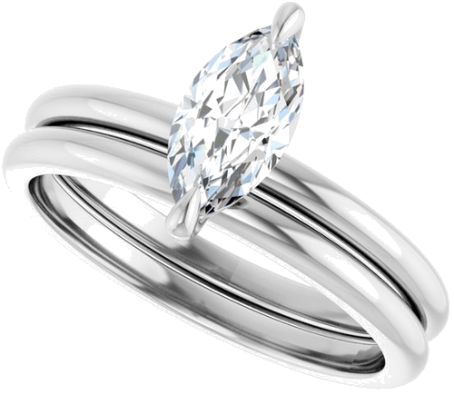 14K White  9x4.5 mm Marquise Solitaire Engagement Ring Mounting (10)