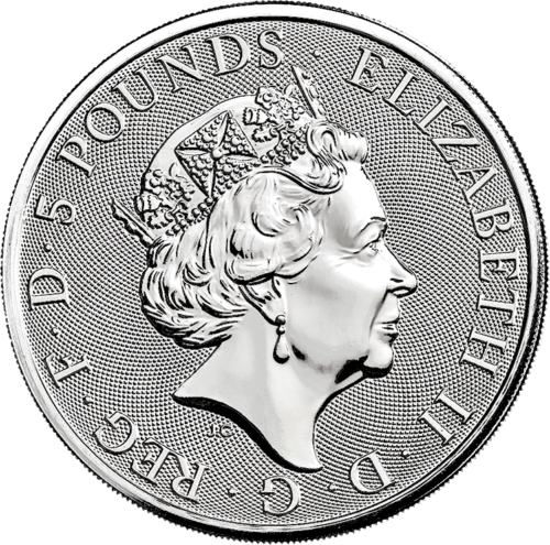 2 oz Белый Лев Звери Королевы 2020 Великобритания серебряная монета (3)