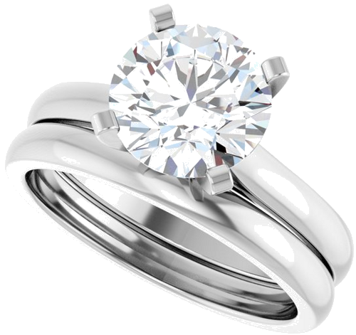 14K White 8.2 mm Round Solitaire Engagement Ring Mounting (10)