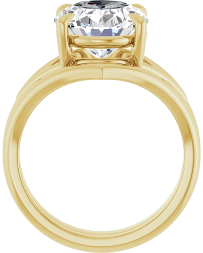 18K Yellow 12x10 mm Oval Solitaire Engagement Ring Mounting (7)