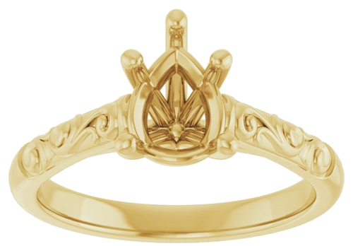 Sužadėtuvių Žiedas „Solitaire“ 10k yellow gold Pear 8mm x 6mm (3)