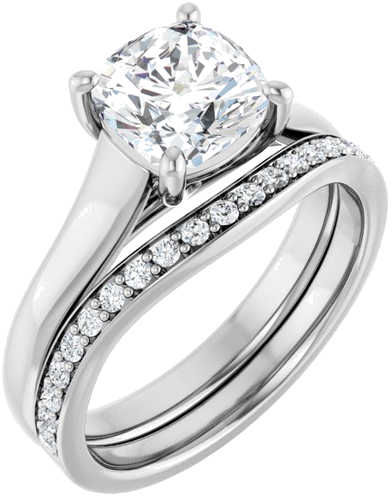 Sužadėtuvių Žiedas „Solitaire“ 950 Platinos Cushion 7mm (6)