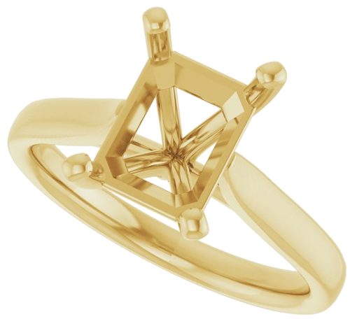 10K Yellow 9x7 mm Emerald Engagement Ring Mounting (5)