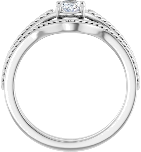 Sužadėtuvių Žiedas „Solitaire“ 10k white gold Oval 6mm x 4mm (7)