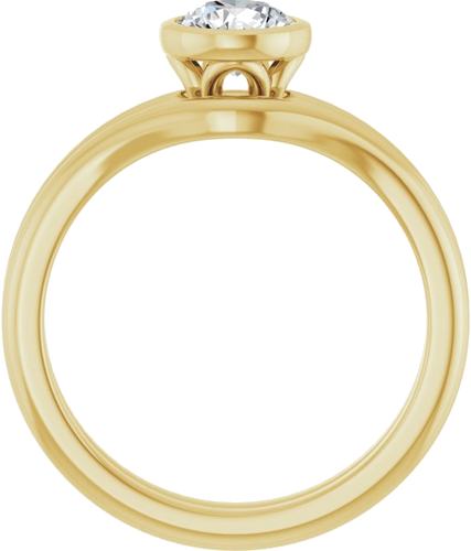 Sužadėtuvių Žiedas „Bezel-Set“ 14k yellow gold Round 5.5mm (7)