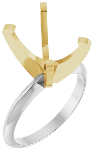 Sužadėtuvių Žiedas „Lightweight Solitaire“ 14k white/yellow gold Oval 12mm x 10mm (1)