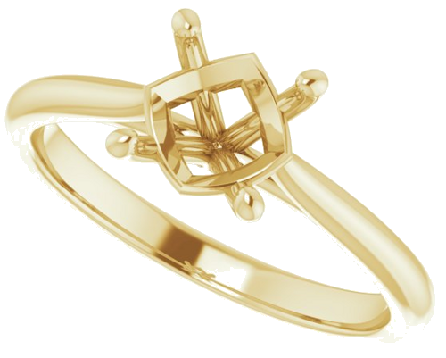 14K Yellow 7 mm Round Solitaire Engagement Ring Mounting (5)