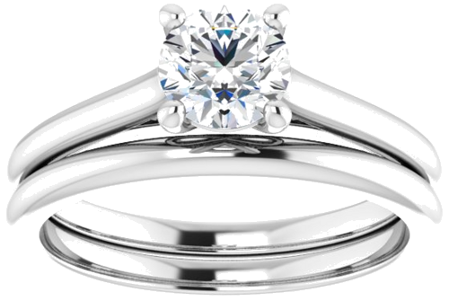 Platinum  5.5 mm Round Solitaire Engagement Ring Mounting (8)