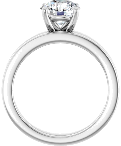 14K White 7.4 mm Round Solitaire Engagement Ring Mounting (7)
