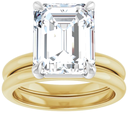 Sužadėtuvių Žiedas 585 Baltojo Ir Geltonojo Aukso Emerald 11mm x 9mm (8)