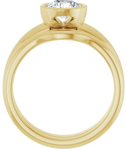 Sužadėtuvių Žiedas „Bezel-Set Solitaire“ 14k yellow gold Round 6.5mm (7)