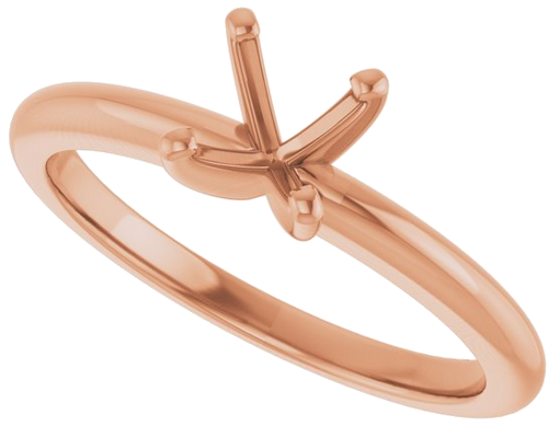 Sužadėtuvių Žiedas „Solitaire“ 585 Rožinis Aukso Round 5.8mm (5)