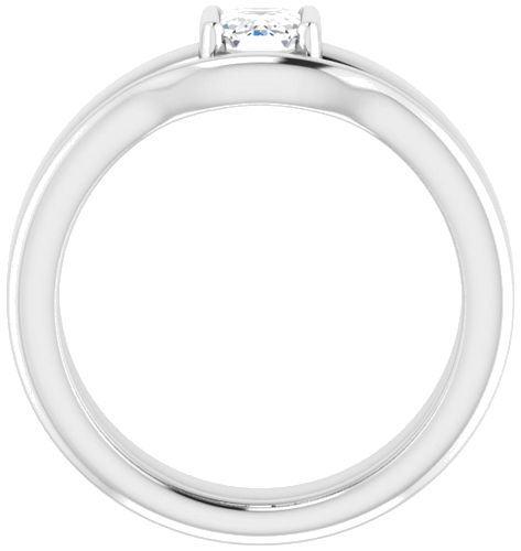 Sužadėtuvių Žiedas „Half-Bezel Solitaire“ 14k white gold Emerald 6mm x 4mm (7)