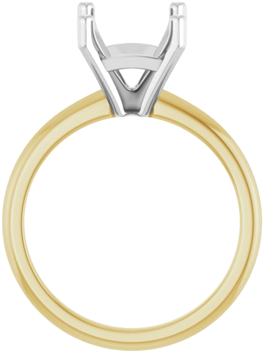 Sužadėtuvių Žiedas 14k yellow/white gold Asscher 8mm (2)