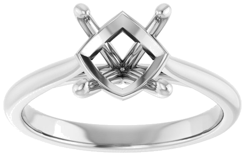 14K White 8.2 mm Round Solitaire Engagement Ring Mounting (3)