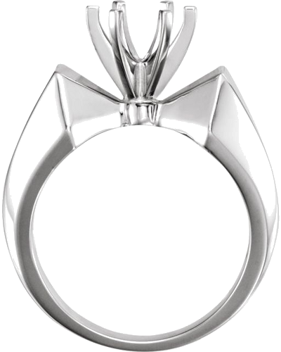 14K White 6.5 mm Round Engagement Ring Mounting (2)