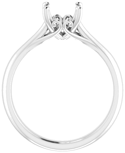 Platinum  7.4 mm Round Solitaire Engagement Ring Mounting (2)