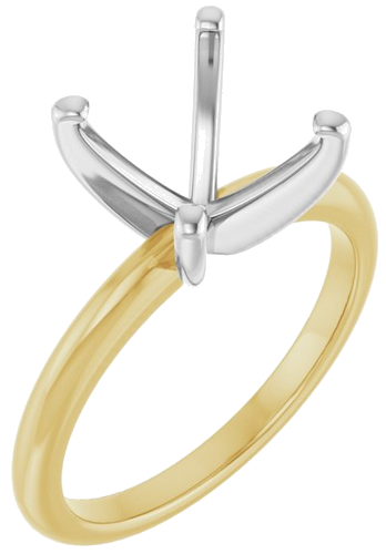 Sužadėtuvių Žiedas 14k yellow/white gold Square 7.5mm (1)