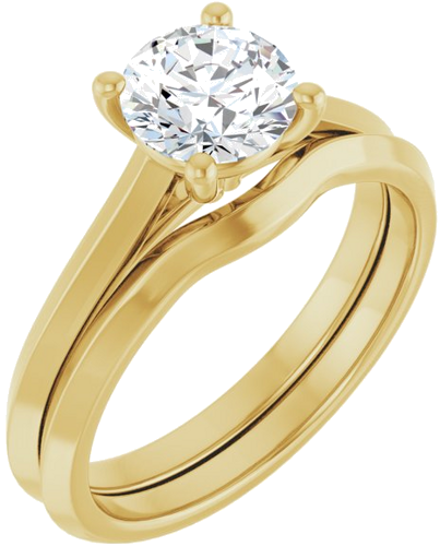 14K Yellow 6.5 mm Round Solitaire Engagement Ring Mounting (6)