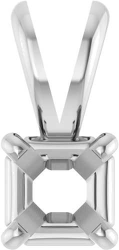 Pakabukas „Solitaire“ 14k white gold Asscher 4mm (1)