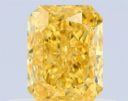 0.52 carat Fancy Vivid Yellow-VS2 Natūralus Radiant Deimantas (1)