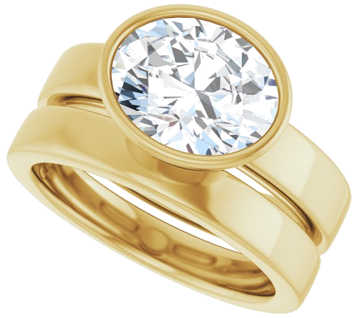 Sužadėtuvių Žiedas „Bezel-Set Solitaire“ 14k yellow gold Oval 10mm x 8mm (10)
