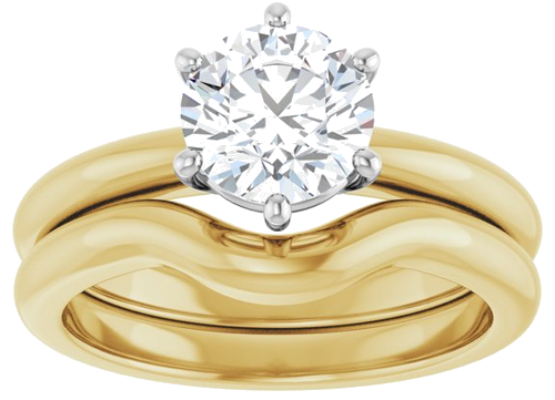 Sužadėtuvių Žiedas 14k yellow/white gold Round 7mm (8)