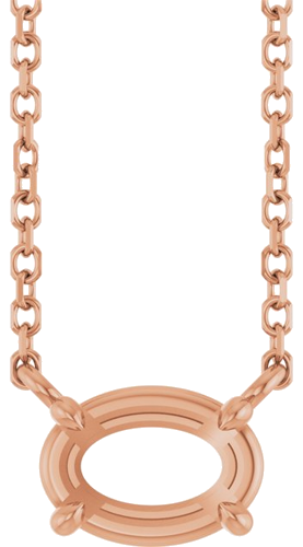 14K Rose 7x5 mm Oval 18  Necklace Mounting (1)