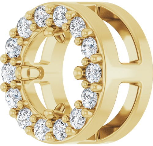 14K Yellow 3.5 mm Round .05 CTW Natural Diamond Semi-Set Halo-Style Pendant (2)