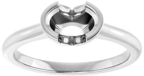Sužadėtuvių Žiedas „Half-Bezel Solitaire“ 14k white gold Oval 7mm x 5mm (3)