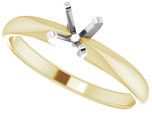 Sužadėtuvių Žiedas „Solitaire“ 10k yellow/white gold Round 4.6mm (5)