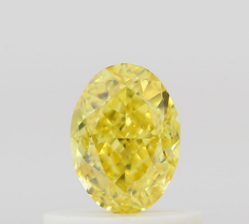 0.57 carat Fancy Vivid Yellow-VS1 Natūralus Oval Deimantas (1)