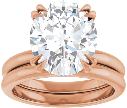 Sužadėtuvių Žiedas „Double Claw-Prong“ 14k rose gold Oval 12mm x 10mm (8)