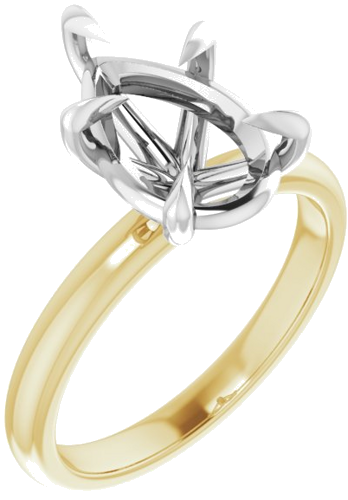 Sužadėtuvių Žiedas „Claw-Prong“ 14k yellow/white gold Pear 12mm x 8mm (1)
