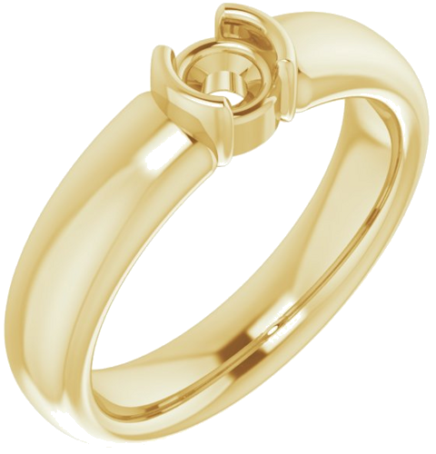 Sužadėtuvių Žiedas „Half-Bezel Solitaire“ 14k yellow gold Round 4.4mm (1)