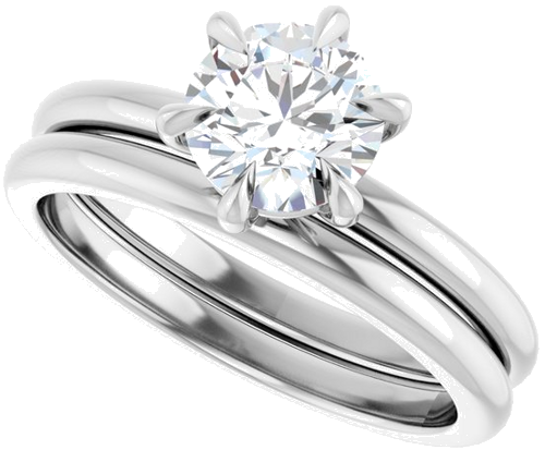Platinum 6.5 mm Round Solitaire Engagement Ring Mounting (10)