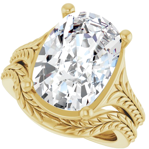 Sužadėtuvių Žiedas „Solitaire“ 14k yellow gold Elongated Cushion 14mm x 10mm (10)