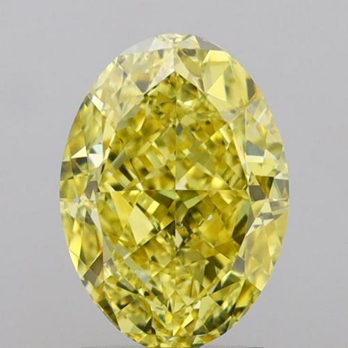 3.02 carat Fancy Intense Yellow-SI2 Natūralus Oval Deimantas (1)