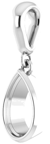 14K White  8x5 mm Pear Pendant Mounting (2)