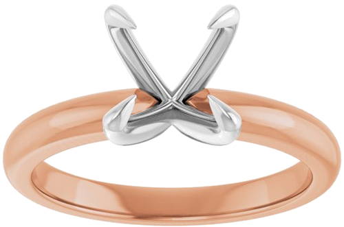 Sužadėtuvių Žiedas „Claw-Prong Solitaire“ 14k rose/white gold Round 8mm (3)
