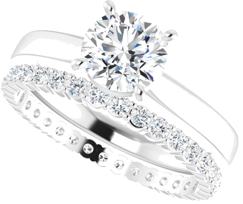 Sužadėtuvių Žiedas „Solitaire“ 14k white gold Round 6.5mm (10)