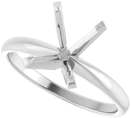 14K White 10 x 8 mm Oval Solitaire Engagement Ring Mounting (5)