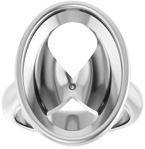 Sužadėtuvių Žiedas „Bezel-Set Solitaire“ 10k white gold Oval 18mm x 13mm (3)