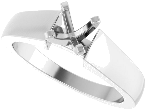 14K White 5.2 mm Round Solitaire Engagement Ring Mounting (5)
