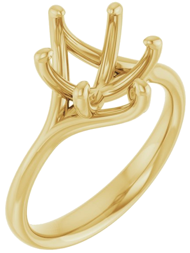 14K Yellow 10x8 mm Oval Engagement Ring Mounting (1)